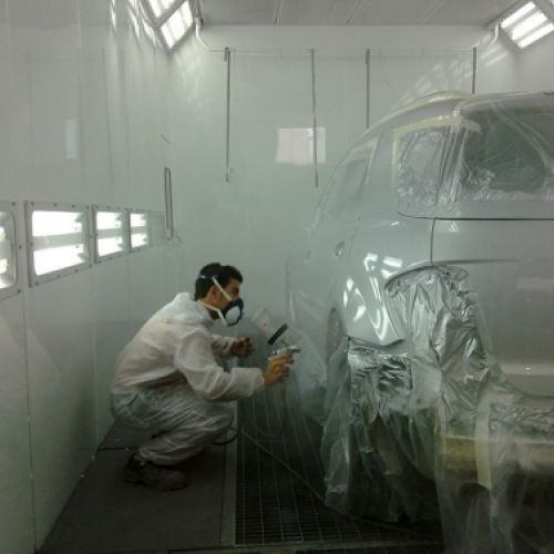 Interior de cabina de pintado